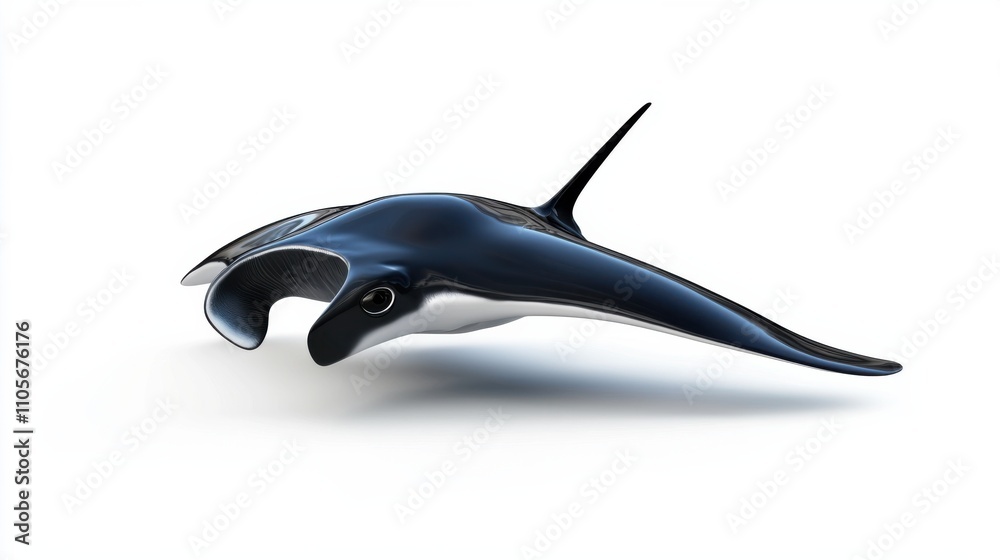 Fototapeta premium Sleek Orca Whale Gliding Through Vast Blue Ocean