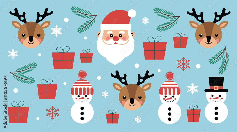 Seamless festive holiday background pattern with colorful Christmas ornaments Seamless festive holiday background pattern with colorful Christmas ornaments