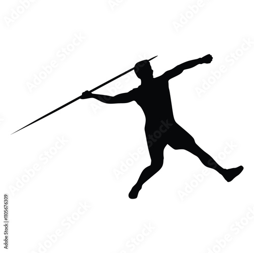 Javelin Thrower vector illustration design. Javelin Thrower logo design Template.