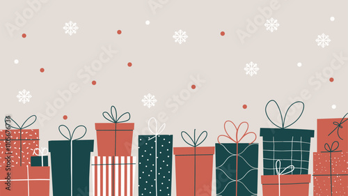 Seamless festive holiday background pattern with colorful Christmas ornaments