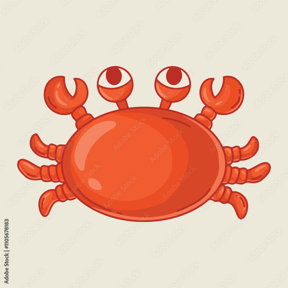 Crab cartoon icon. Vector illustration of a red crab isolated on white background. Crab cartoon icon. Vector illustration of a red crab isolated on white background.
