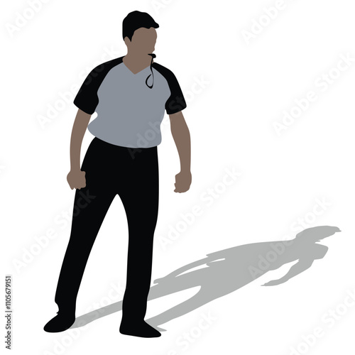 Isolated basketball referee.