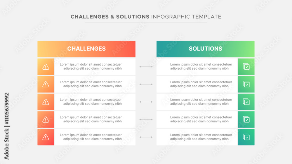 Challenge and Solution Comparison Table Business Infographic Template Deisgn