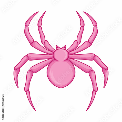 Pink spider icon in cartoon style isolated on white background. Insects symbol stock vector illustration.