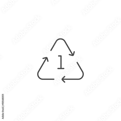 Recycling PET icon template vector illustration