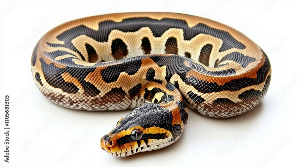 Obraz premium Captivating Close Up of a Coiled Boa Constrictor Snake in its Vibrant Natural Habitat