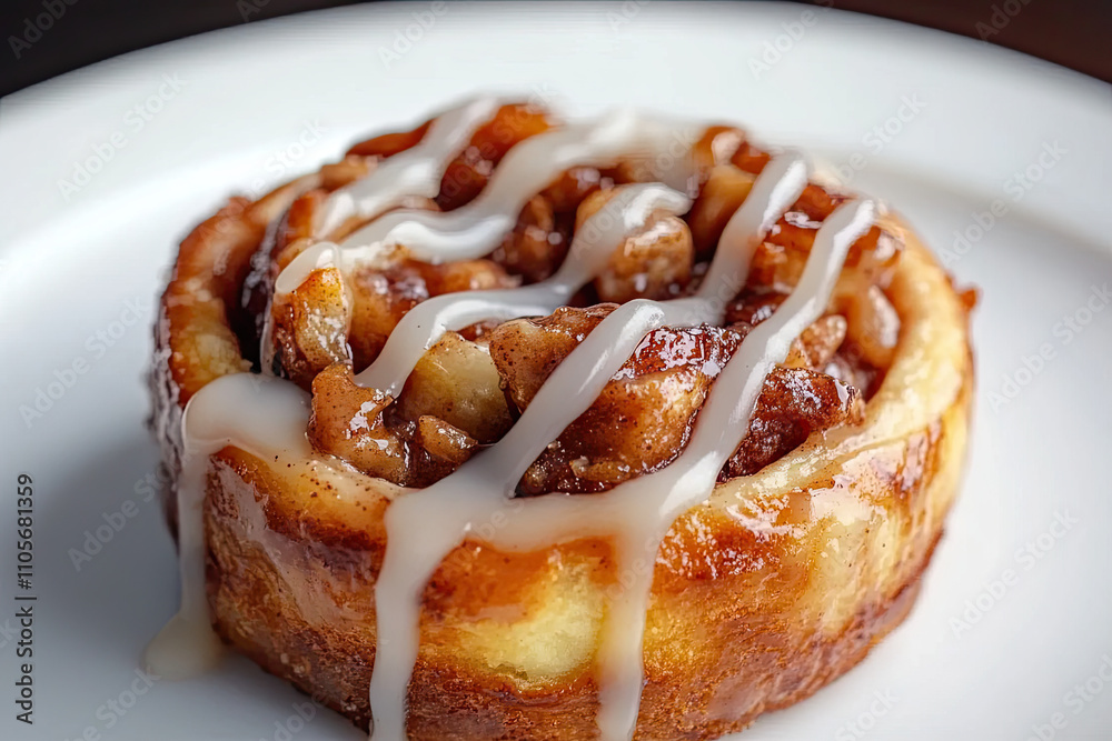 Sticky cinnamon rolls with icing drizzled on top Sticky cinnamon rolls with icing drizzled on top