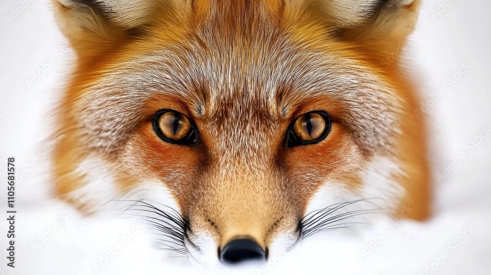 Fototapeta premium Close up Portrait of Captivating Fox Peering Through the Forest