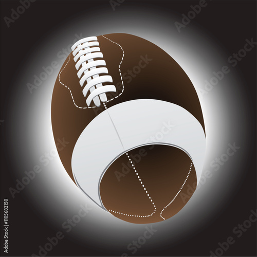 American football ball cartoon icon. Ragby symbol