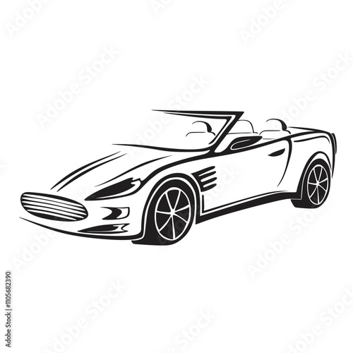 Silhouette of sport car. Vector illustration