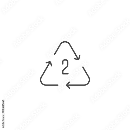 Recycling HDPE icon template vector illustration