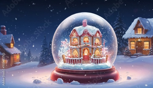 christmas lantern in snow