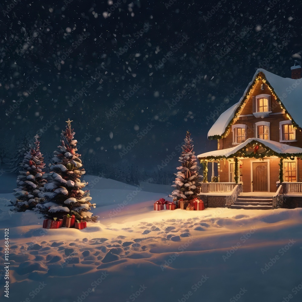Fototapeta premium Christmas night in the city
