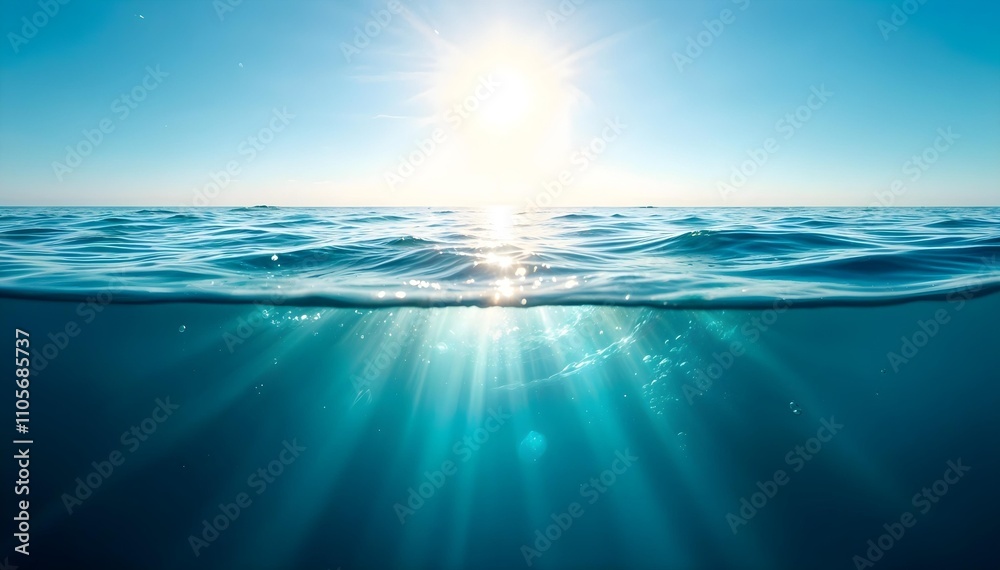 Obraz premium Sunlit Ocean Waves During A Serene Sunset Scene