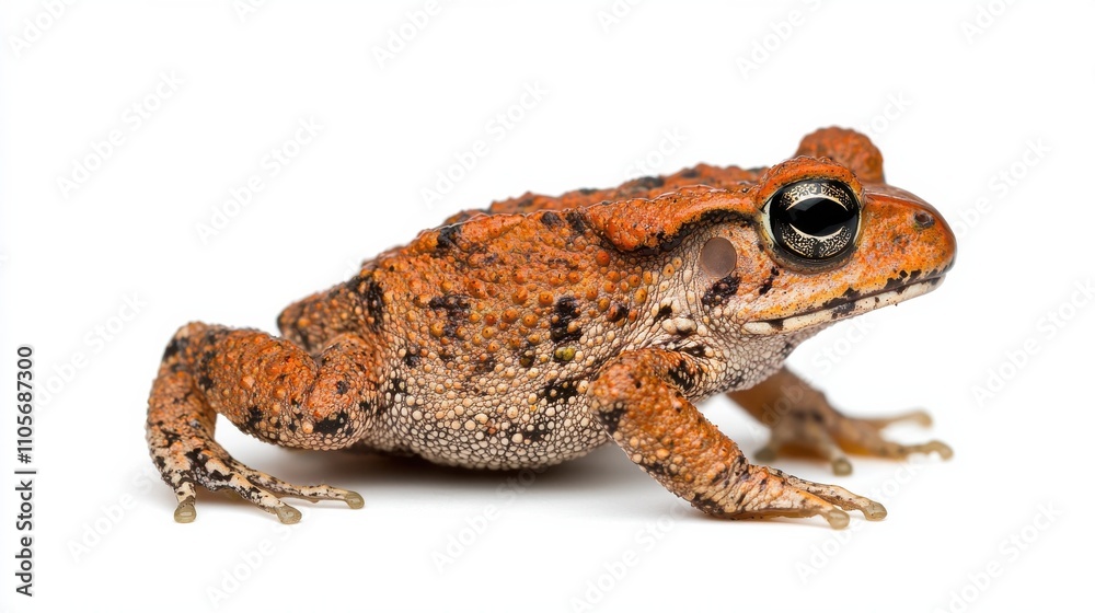 Closeup of a Unique Brown Spotted Frog in Natural Forest Habitat