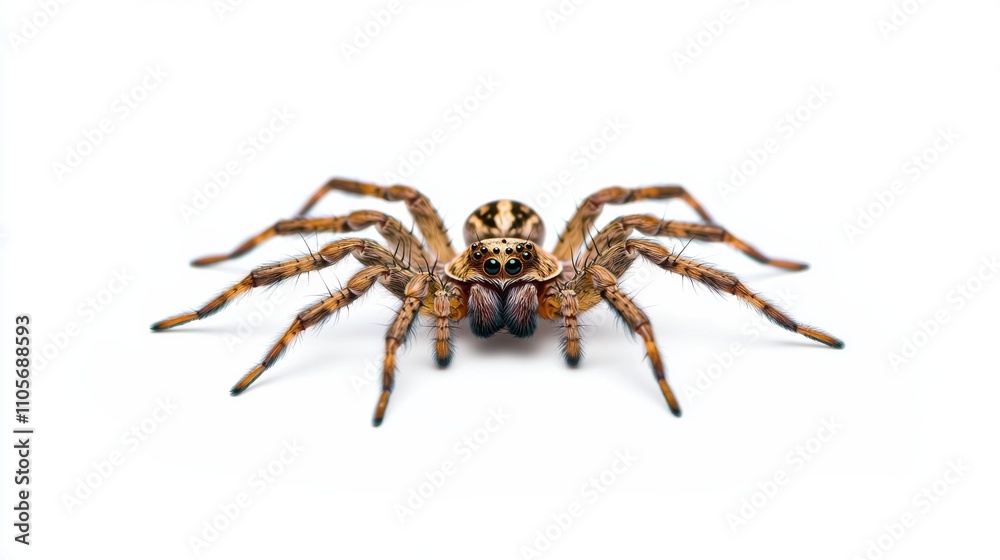 Macro Close up of a Fearsome Spider Hunting in Its Natural Habitat Macro Close up of a Fearsome Spider Hunting in Its Natural Habitat