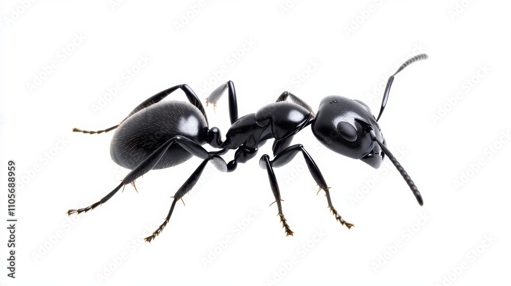 Detailed Macro Shot of a Mysterious Black Ant Exploring Its Natural Habitat Detailed Macro Shot of a Mysterious Black Ant Exploring Its Natural Habitat