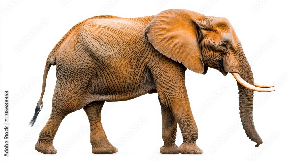 Majestic African Elephant Strolling Through Lush Savanna Landscape Majestic African Elephant Strolling Through Lush Savanna Landscape