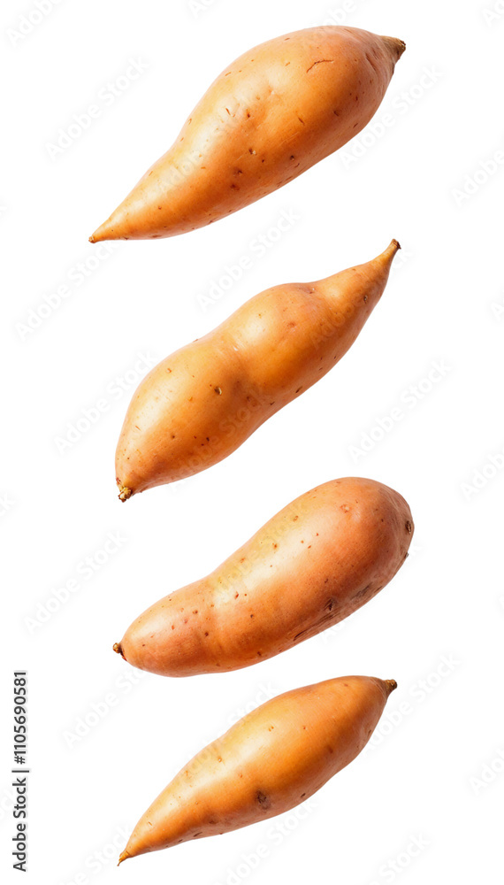 Sweet Potatoes Displayed Against a Solid transparent Background Sweet Potatoes Displayed Against a Solid transparent Background