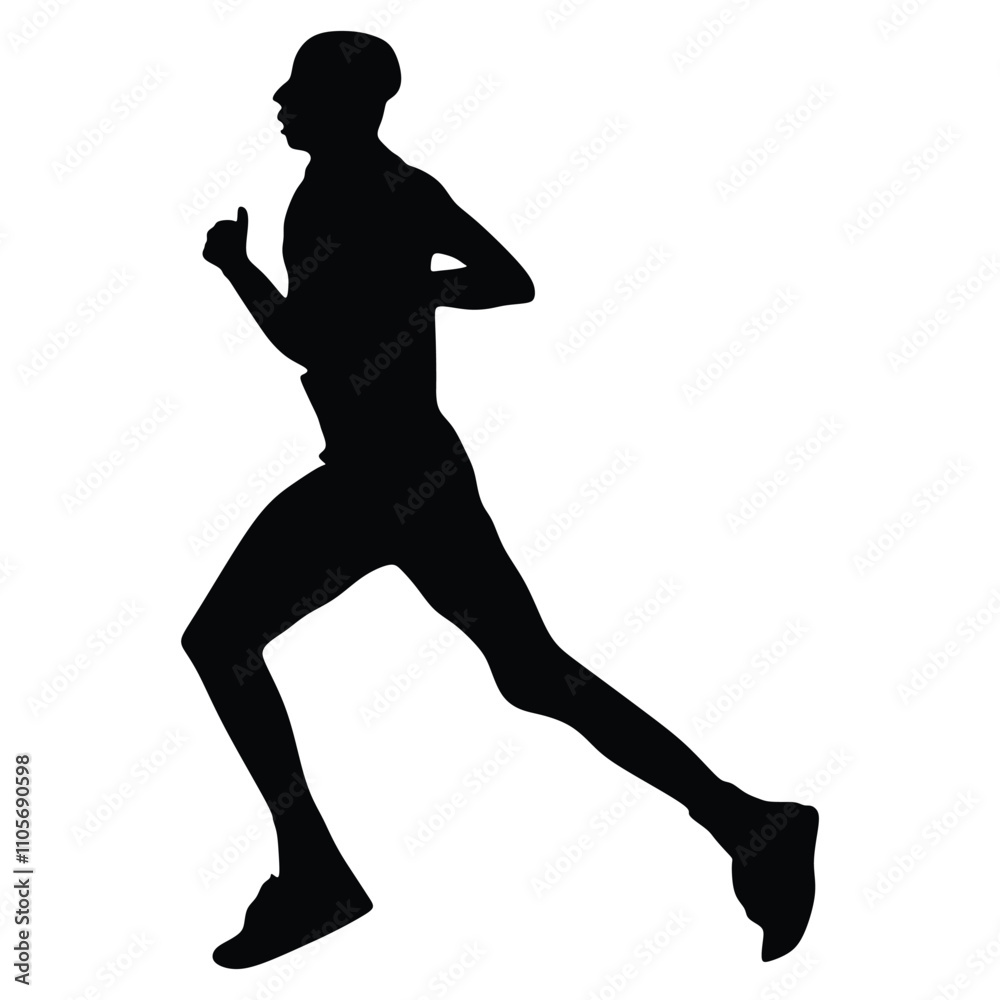 Man running / sprinting silhouette flat vector icon for exercise apps and websites Man running / sprinting silhouette flat vector icon for exercise apps and websites