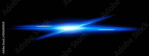 Blue light burst. Intense glowing streaks, bright blue flare, abstract illumination, futuristic light effect, radiant energy, dynamic beam, modern design, vibrant visual.