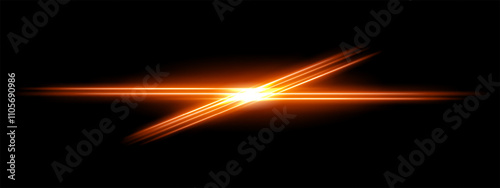 Orange light burst. Intense glowing streaks, bright blue flare, abstract illumination, futuristic light effect, radiant energy, dynamic beam, modern design, vibrant visual.