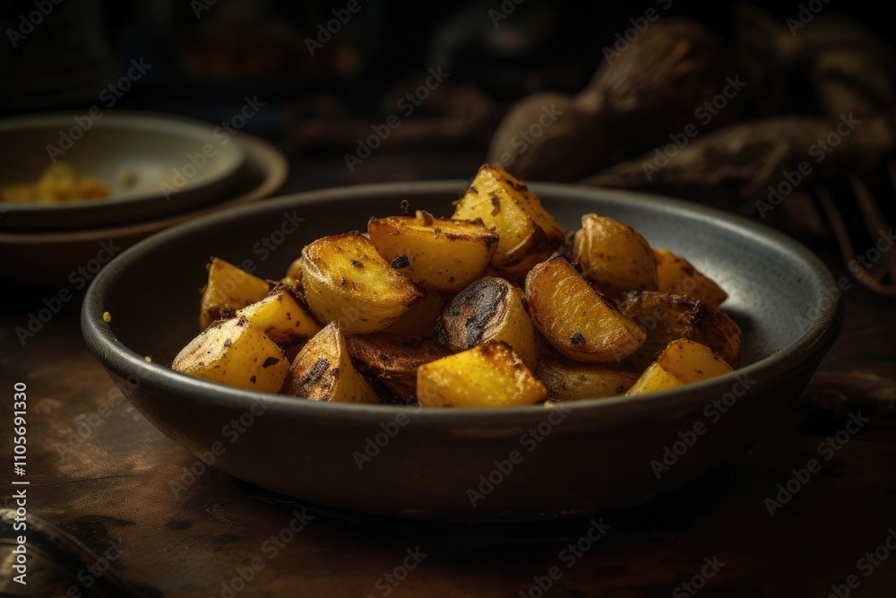 Potatoes with rosemary, chicken and vegetables.
Potatoes with rosemary, chicken and vegetables.
