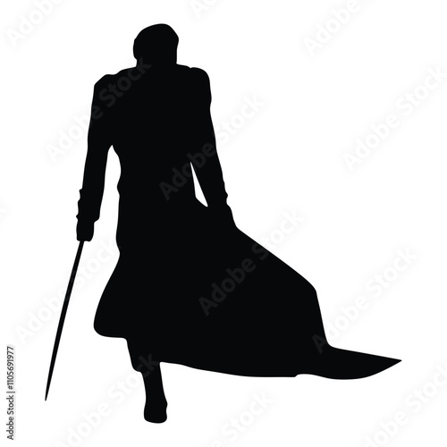 Corrida, bullfighting in Spain. Matador, bullfighter, bull fight. Spain traditional performance with matador, isolated silhouette of matador and bull , black and white drawing, white background