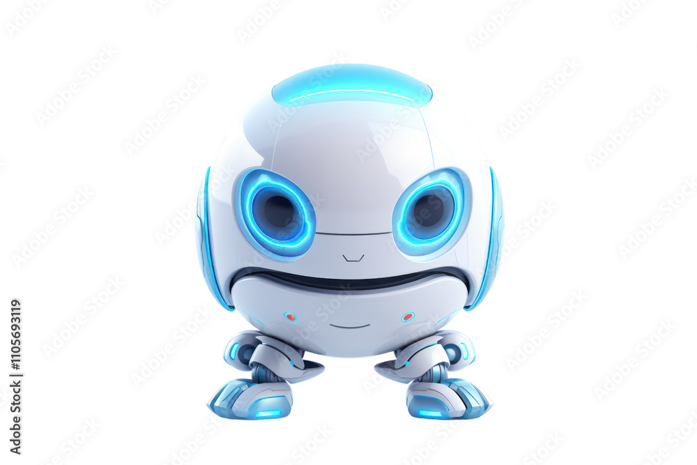 A cute, spherical AI robot with a smooth surface and antennae, floating slightly above the ground, projecting a 3D hologram isolated on white background A cute, spherical AI robot with a smooth surface and antennae, floating slightly above the ground, projecting a 3D hologram isolated on white background
