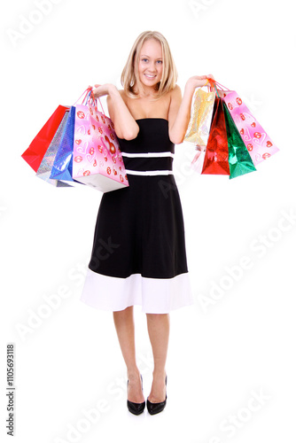 Beautiful woman with shopping bags