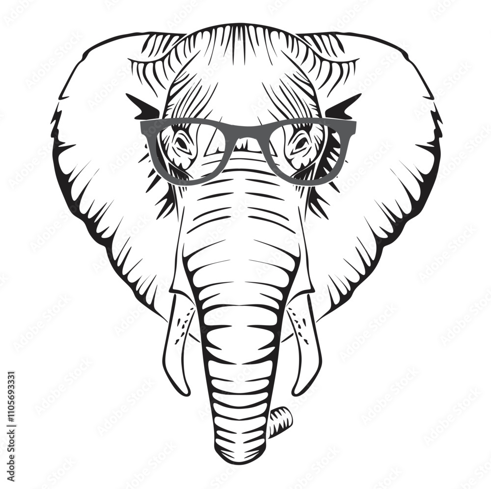 Obraz premium World Elephant Day. August 12. Silhouette of elephant