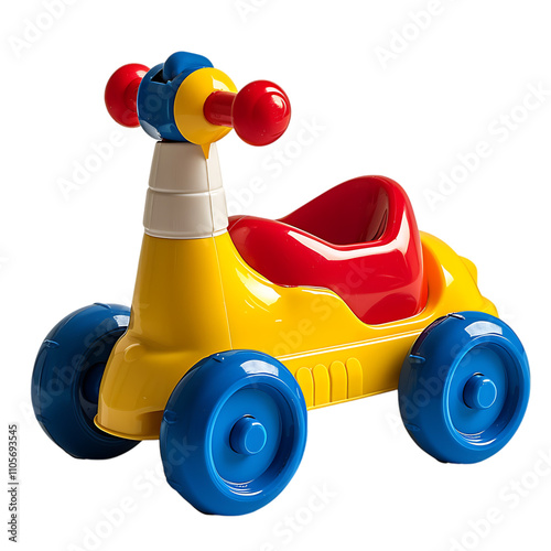 Colorful Ride-On Toy for Toddlers - 3D Render - Transparent PNG