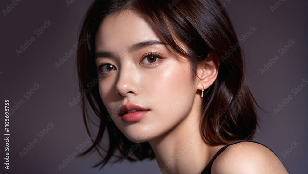 Beauty portrait of a beautiful young woman with glowing skin. Beautiful real face, beauty image.輝く肌を持つ美しい若い女性のビューティーポートレート。美しい素顔、美容イメージ。 Beauty portrait of a beautiful young woman with glowing skin. Beautiful real face, beauty image.輝く肌を持つ美しい若い女性のビューティーポートレート。美しい素顔、美容イメージ。