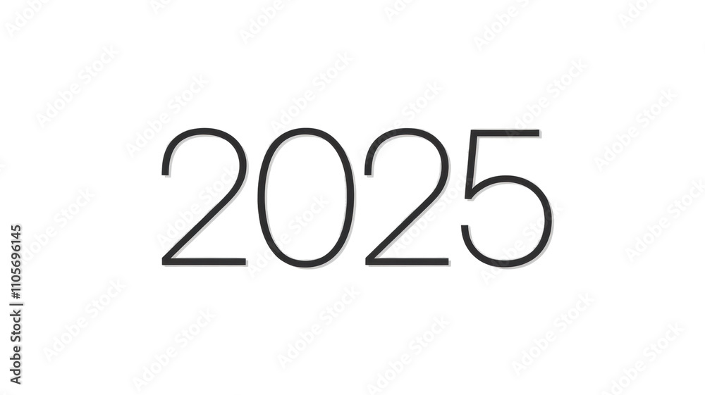 2025 year illustration with transparent background for futuristic concepts 2025 year illustration with transparent background for futuristic concepts