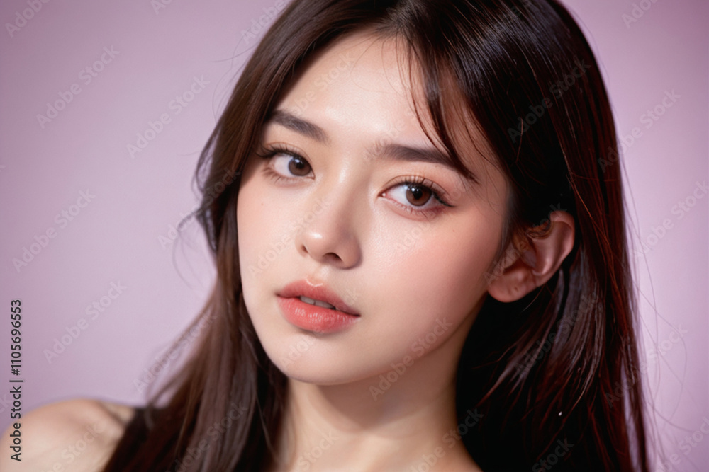 Beauty portrait of a beautiful young woman with glowing skin. Beautiful real face, beauty image.輝く肌を持つ美しい若い女性のビューティーポートレート。美しい素顔、美容イメージ。 Beauty portrait of a beautiful young woman with glowing skin. Beautiful real face, beauty image.輝く肌を持つ美しい若い女性のビューティーポートレート。美しい素顔、美容イメージ。