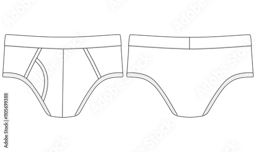 boxer shorts underwear vector illustration template back and fond views underwear vector design