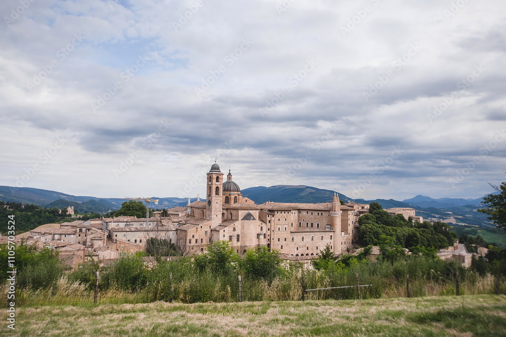 view of the town of Urbino in Marche view of the town of Urbino in Marche