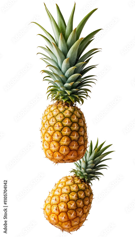 Fresh Pineapples on transparent Background for Tropical Themes Fresh Pineapples on transparent Background for Tropical Themes