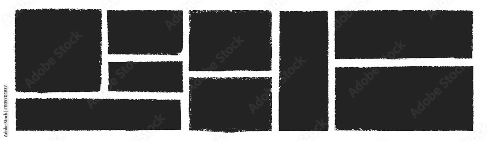 Crayon style handwriting text boxes set. Rough frame with chalk texture. Sketch vector illustration. Crayon style handwriting text boxes set. Rough frame with chalk texture. Sketch vector illustration.