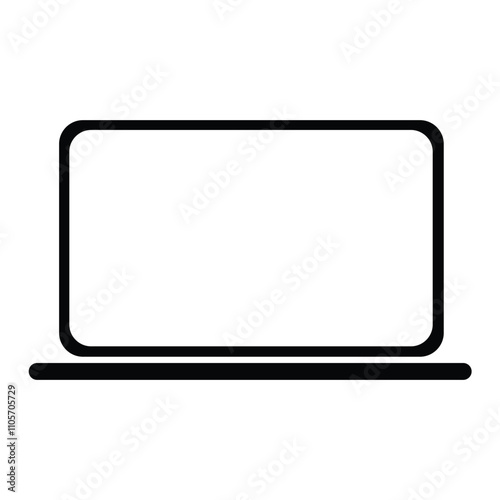 Laptop flat vector icon illustration