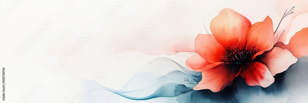 Obraz premium floral watercolor art, beautiful watercolor flowers on a soft pastel background, ideal for a mothers day greeting