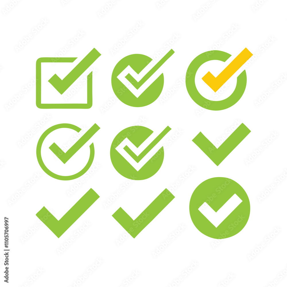 A green check mark with a white background. The check mark is in the middle of the image A green check mark with a white background. The check mark is in the middle of the image