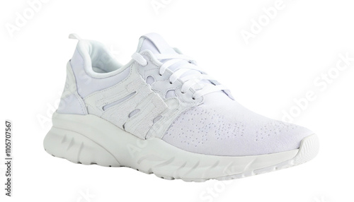 White Athletic Sneaker on transparent Background for Fitness and Style