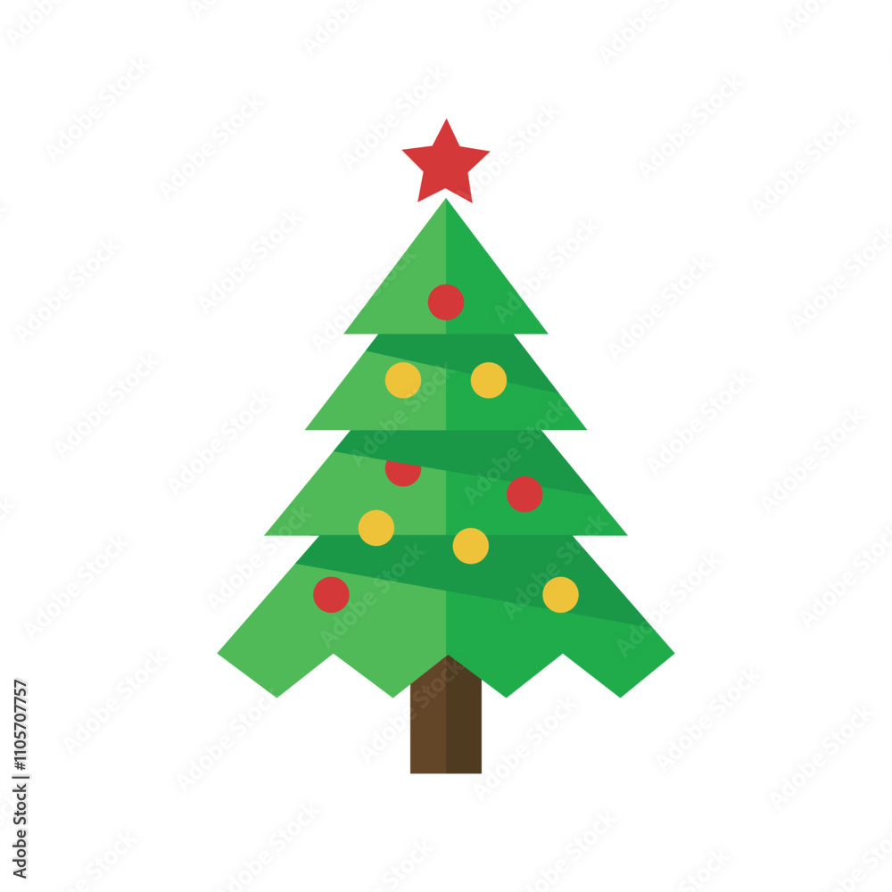 ornaments, brown trunk, festive, holiday decoration, vector art, clean lines, simple ornaments, brown trunk, festive, holiday decoration, vector art, clean lines, simple