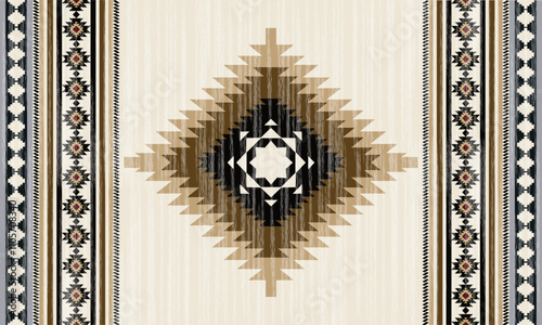 Navajo tribal vector seamless pattern. Native American ornament. Ethnic South Western decor style. Boho geometric ornament. Vector seamless pattern. Mexican blanket, rug. Woven carpet illustration