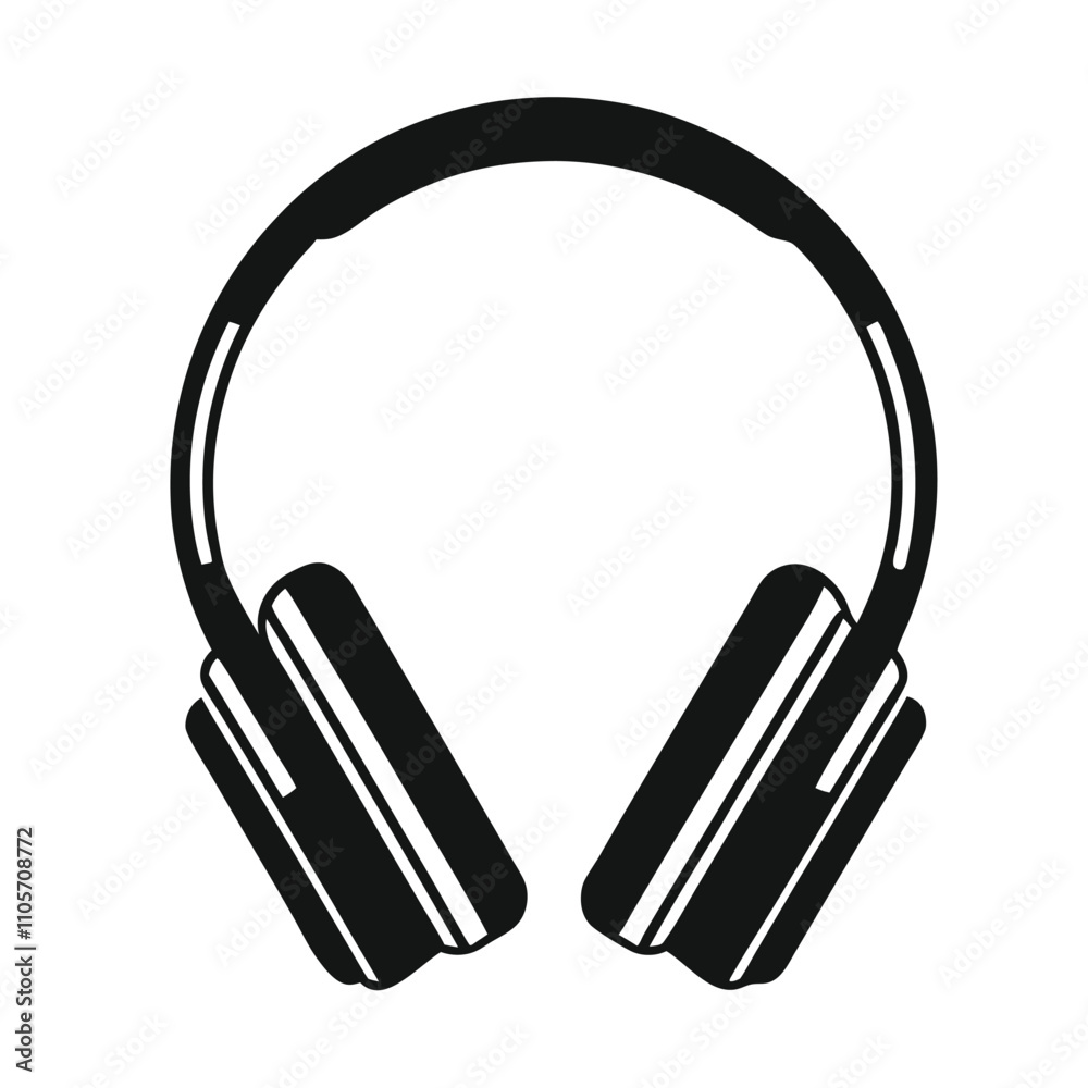 A pair of headphones with a black color. The headphones are placed on a white background. The headphones are positioned in a way that they look like they are being worn by a person A pair of headphones with a black color. The headphones are placed on a white background. The headphones are positioned in a way that they look like they are being worn by a person