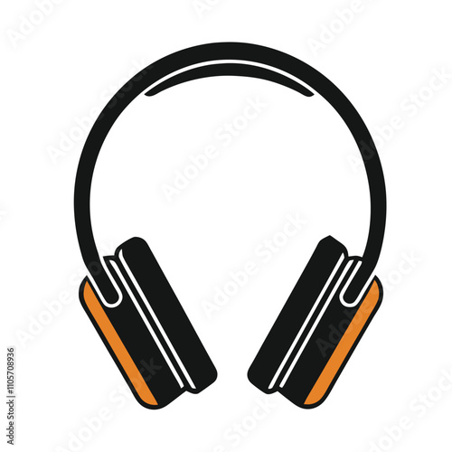 A pair of headphones with a black color. The headphones are placed on a white background. The headphones are positioned in a way that they look like they are being worn by a person