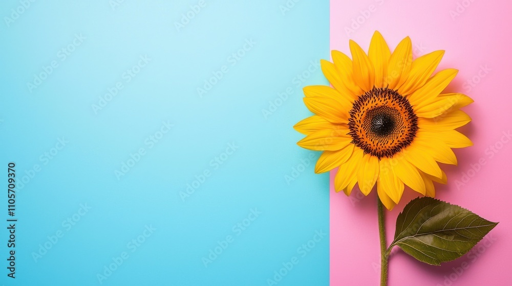 Obraz premium Vibrant Sunflower Bloom in a Field on a Sunny Summer Day