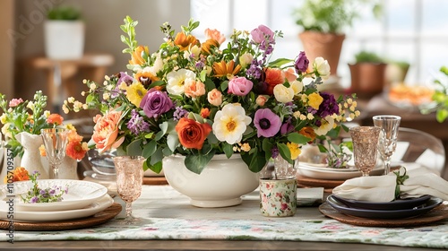 テーブルに置かれた花の装飾