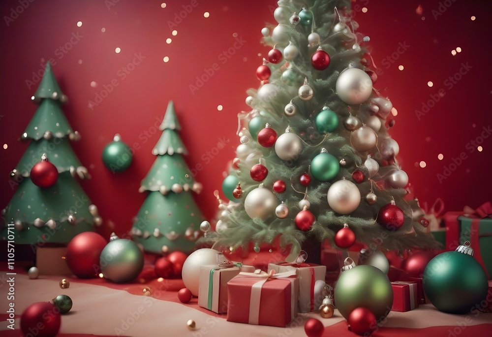 christmas tree with gifts and decorations christmas tree with gifts and decorations